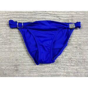 Venus Bikini Bottom Women 4 Royal Blue Low Rise Silver Hardware Accents Solid